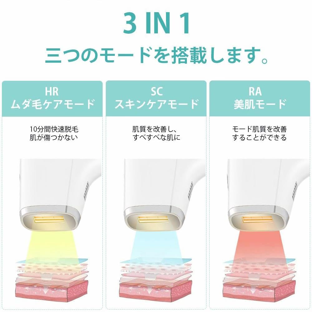 Amazon | 脱毛器 サファイア冷感 IPL 50万発照射 連続照射 家庭用 VIO